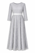 Gray lace gown