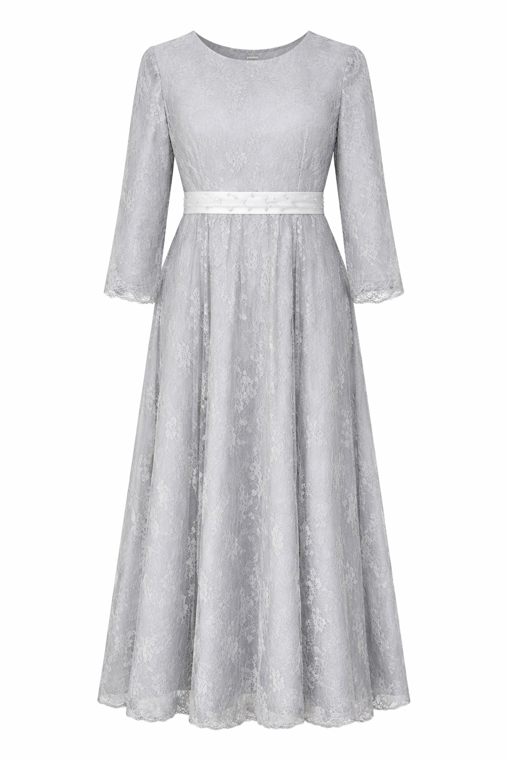 Gray lace gown
