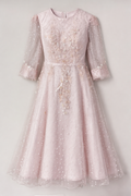 Peach tulle gown