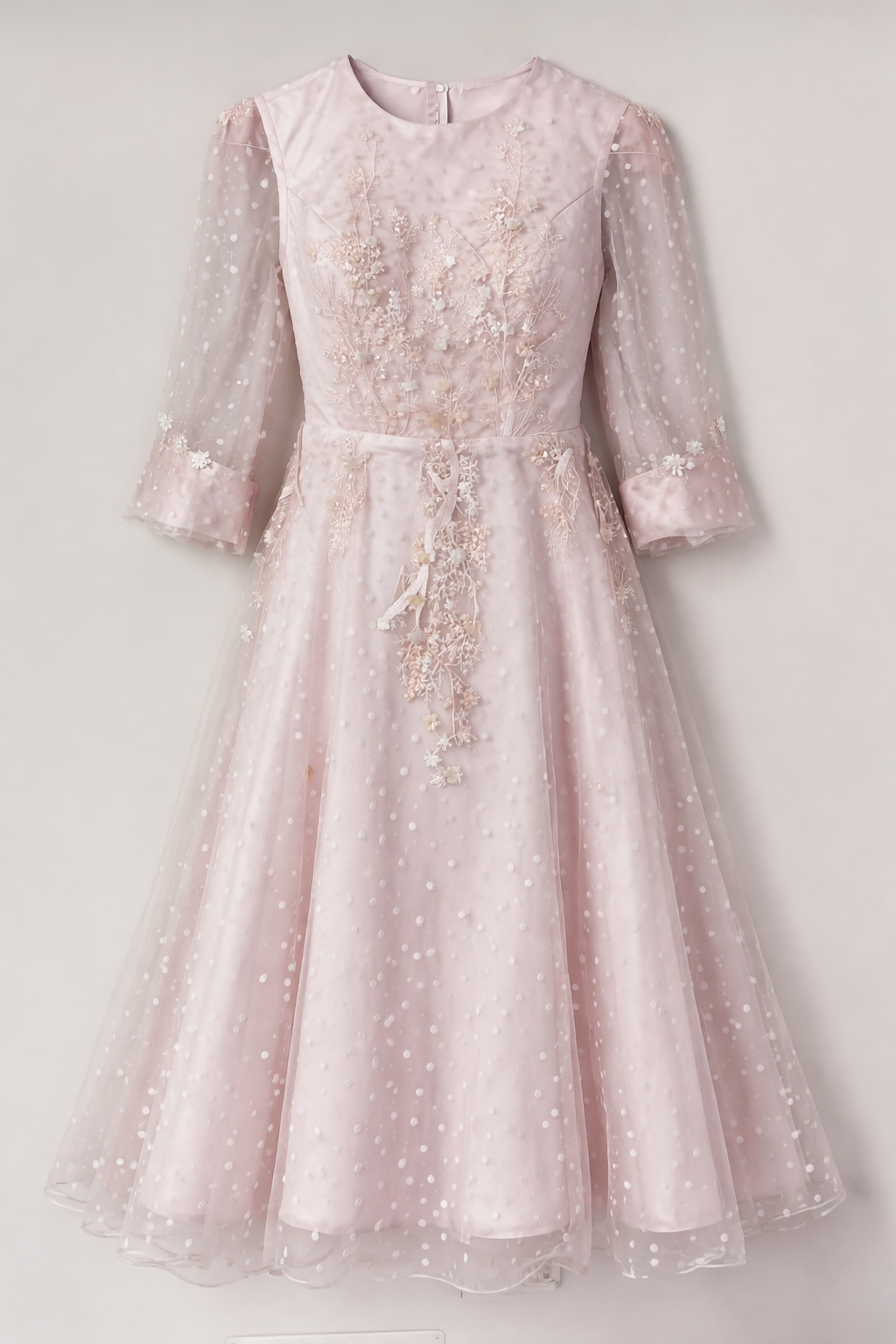 Peach tulle gown