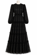 Black ankle-length wedding gown