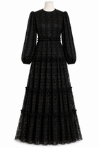 Black ankle-length wedding gown
