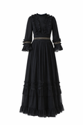 Elegant black tiered gown for teen