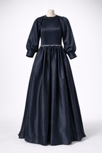 Navy satin teen gowns in 4 sizes