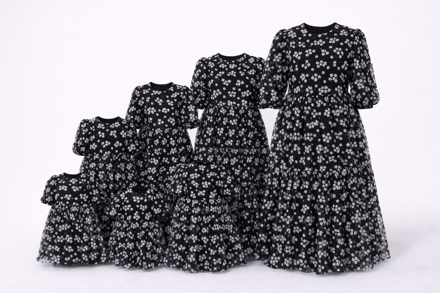 Kids gowns black and white