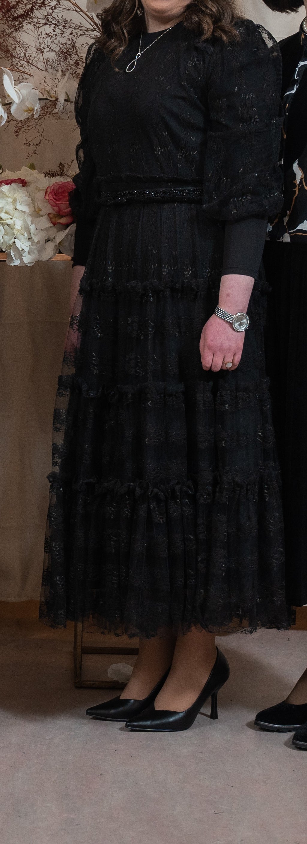 Black midi gown