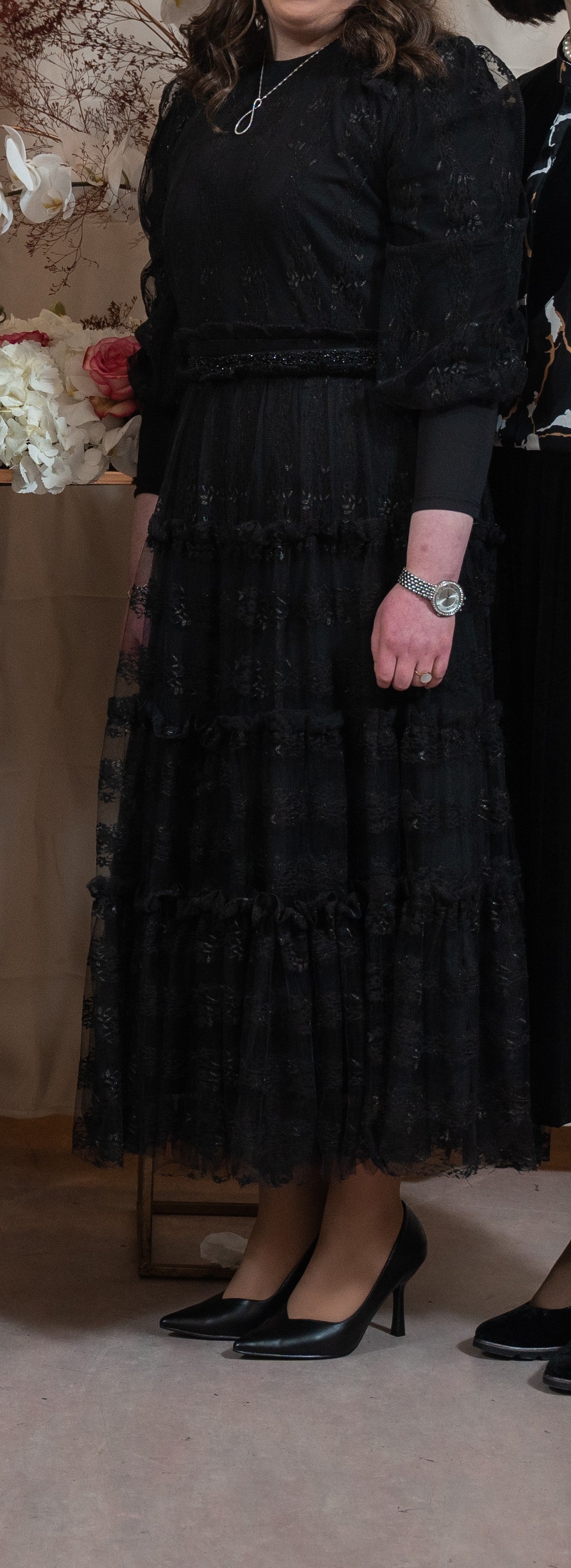 Black midi gown