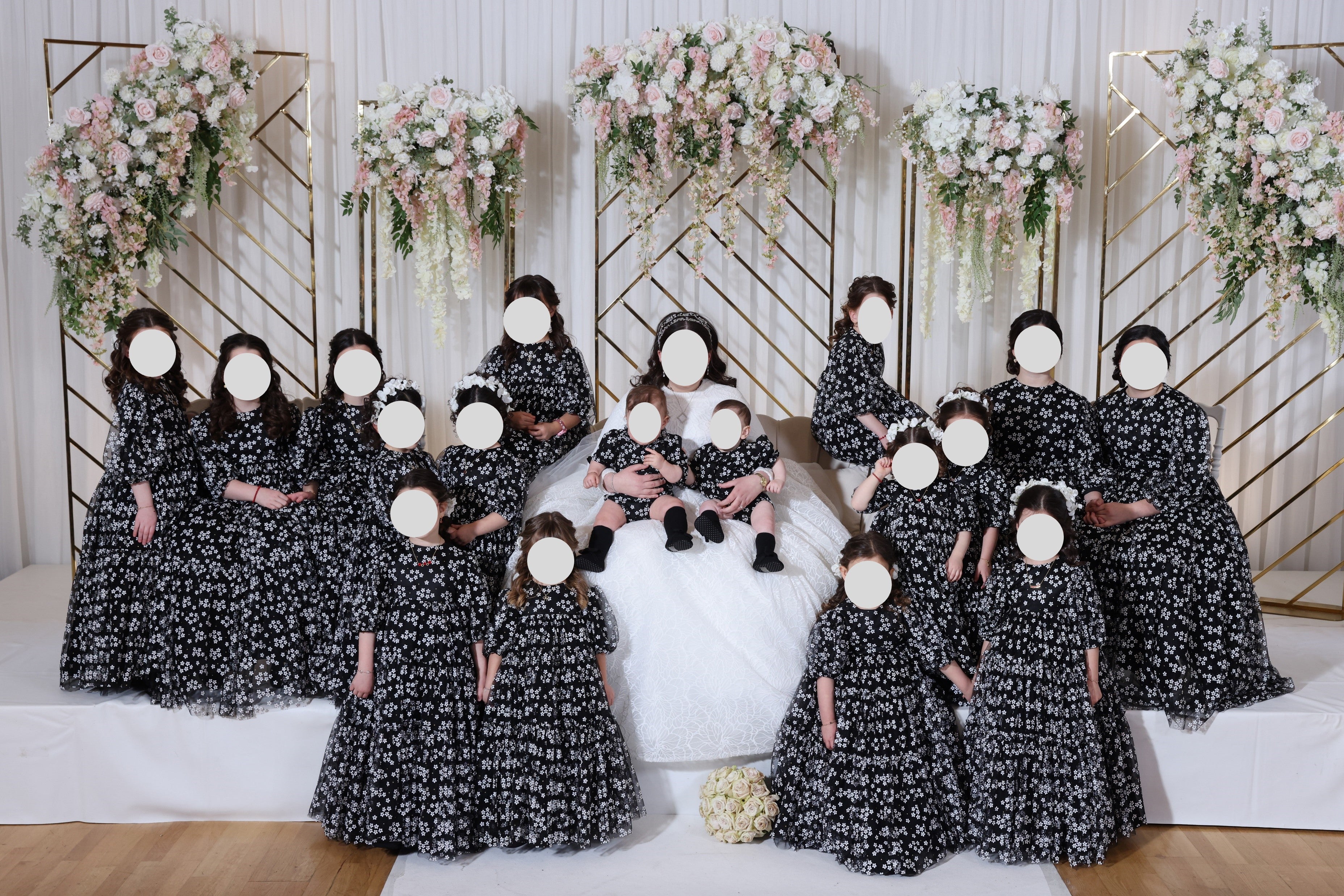 Kids gowns black and white