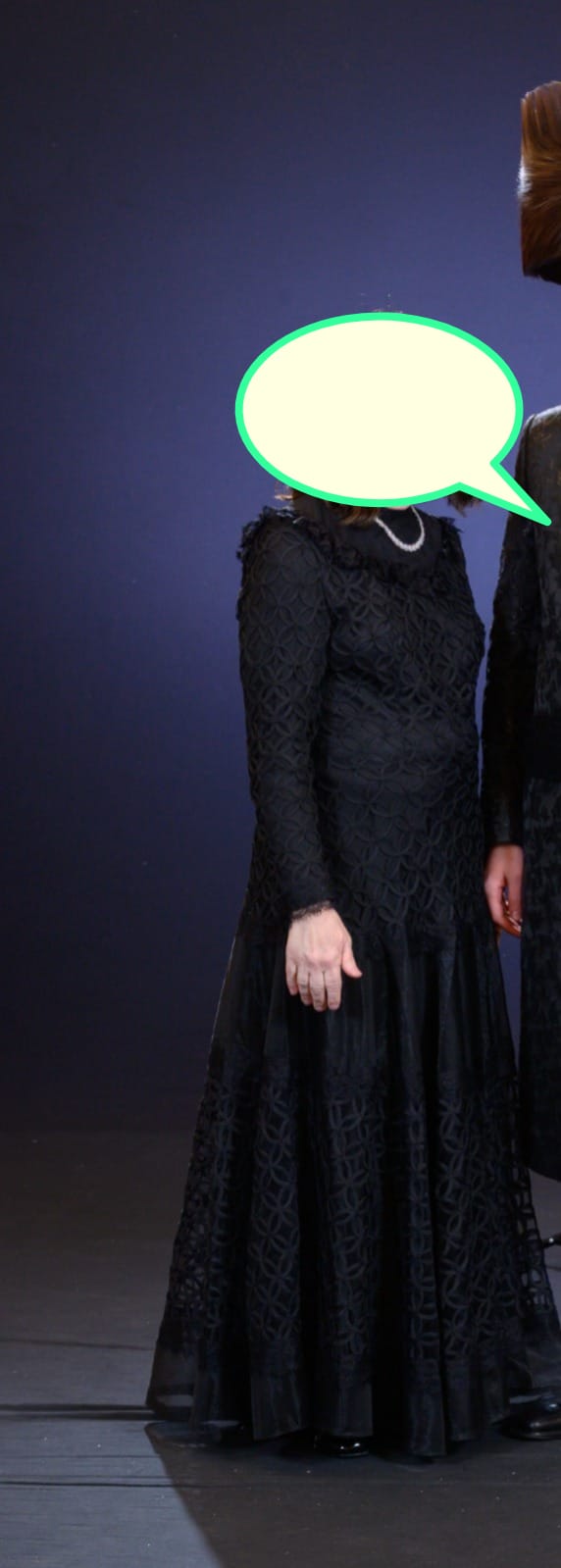 Nice black gown worn out of town