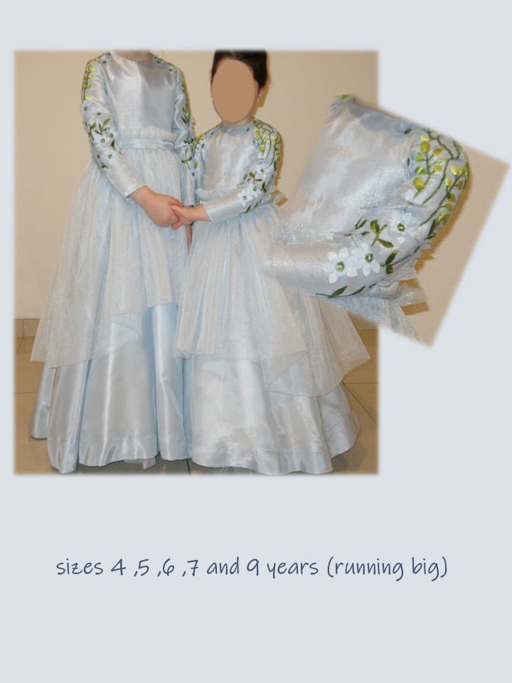 Light blue kids gowns