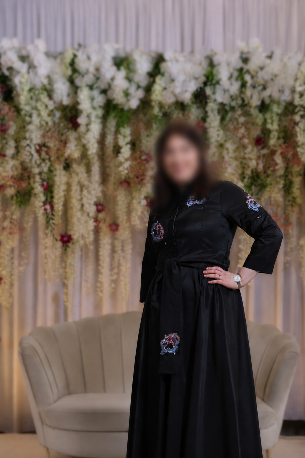 Stunning Black Satin Gown available in 3 sizes